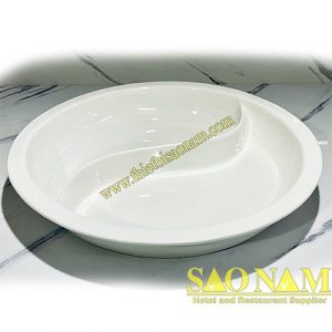 Khay Sứ Tròn 2 Ngăn S
