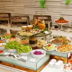 Gía inox trưng bày thức ăn buffet