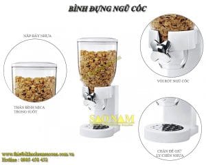 Bình Đựng Ngũ Cốc Trắng Đơn SN#520620