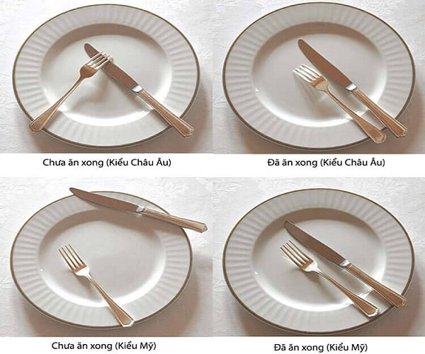 Cách đặt dao muỗng nĩa