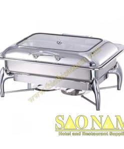 Nồi Hâm Thức Ăn Sacona Hình Chữ Nhật Nắp Kiếng SN#650606